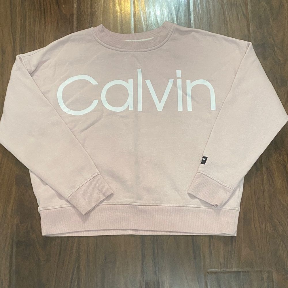 Calvin Klein Performance Blush Pink  Crop Crewneck Sweatshirt